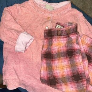 LL Bean pajama set 12-18M flannel pants